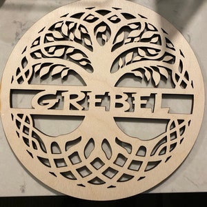 Personalized Wooden Tree of Life 11” Diameter