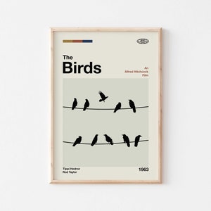 DIGITALER DOWNLOAD The Birds Poster Alfred Hitchcock Vintage Aesthetic Wall Art Print Decor