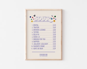 SOUR DIGITAL DOWNLOAD Olivia Rodrigo Merch Poster Aesthethic Wall Art