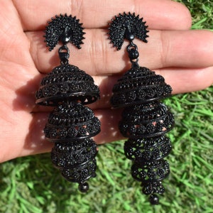 Silver colour clearance big earrings