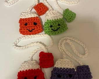 Adorable Crochet Tea Bag Bookmarks