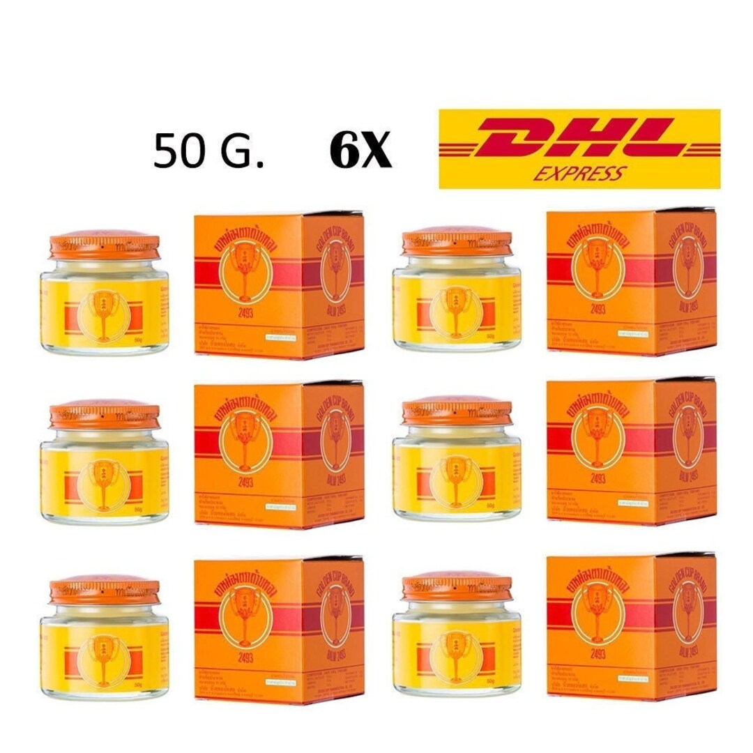 Golden Cup Balm Thai Balm, Ointment Relief Muscular Pain 50 G 6X
