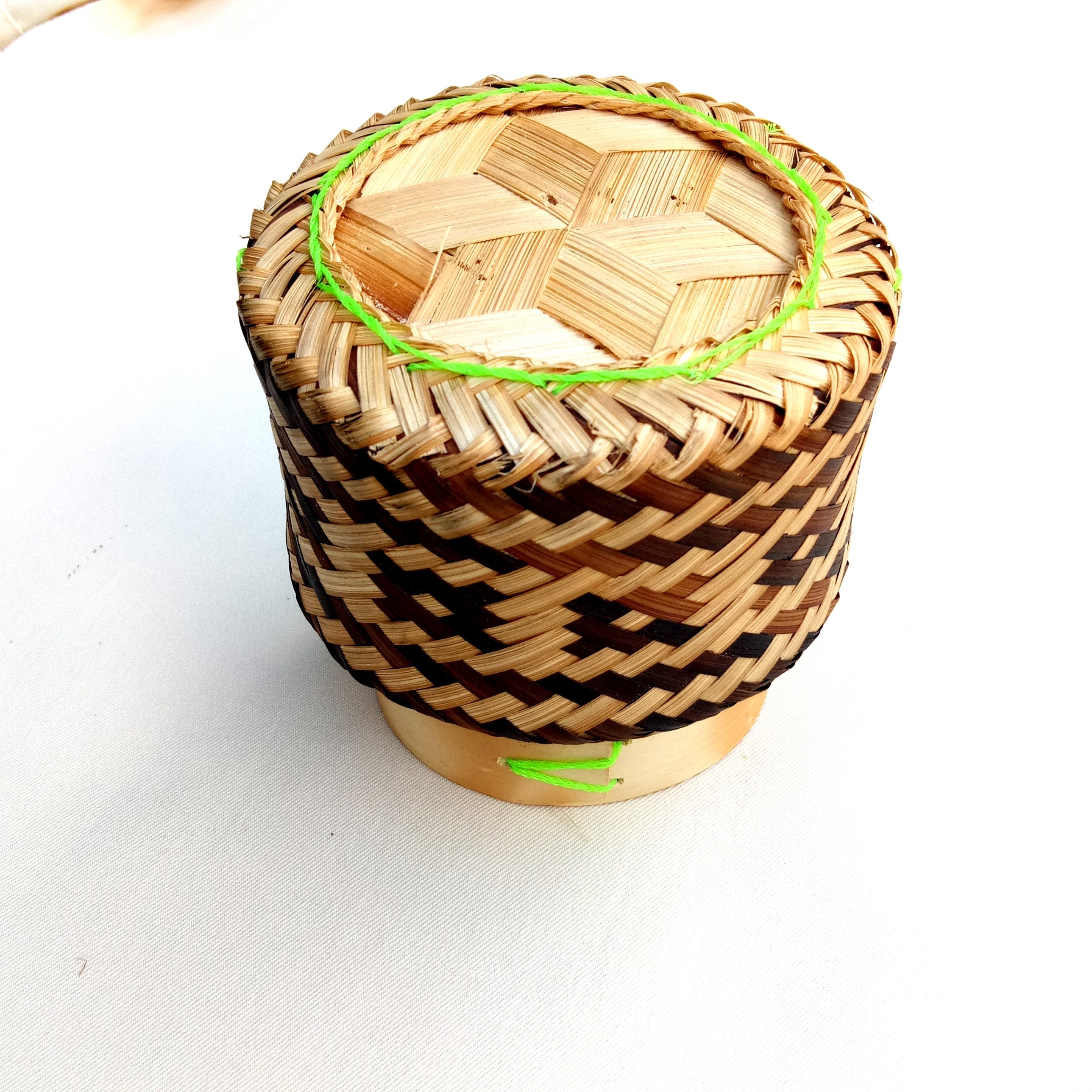 Thai Sticky Rice Basket Bamboo Handmade Save Coin Cook Warm Etsy UK