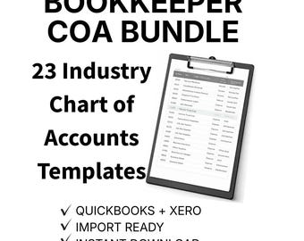 Chart of Accounts Bundle for Bookkeepers | 23 Industry COA Templates | QuickBooks & Xero Import Ready | Bookkeeping Starter Kit