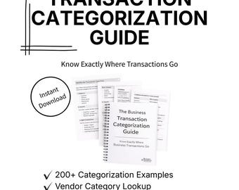 Transaction Categorization Guide | Bookkeeping Expense Categories | Small Business Accounting Reference | Categorize Business Transactions