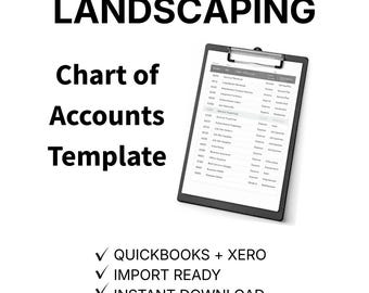 Landscaping Chart of Accounts Template | Lawn Care COA | QuickBooks & Xero Import | Job Costing Setup