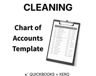Cleaning Business Chart of Accounts Template | QuickBooks & Xero COA | Janitorial Bookkeeping Setup