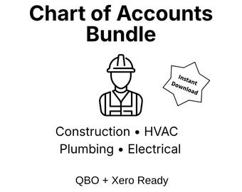 Trades Chart of Accounts Bundle (Construction, HVAC, Plumbing, Electrical) (Digital Download)