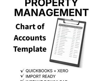 Property Management Chart of Accounts Template | QuickBooks, Xero Import (Instant Download)