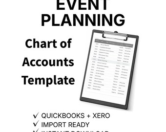 Event Planning Chart of Accounts Template | QuickBooks, Xero Import (Instant Download)