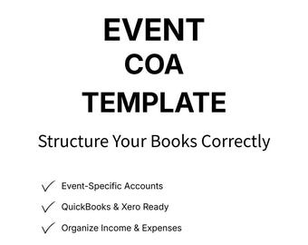 Event Planning Chart of Accounts Template | QBO & Xero