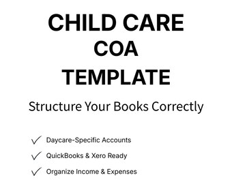 Child Care Chart of Accounts Template | QBO & Xero