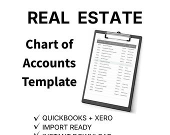 Real Estate Chart of Accounts Template | QuickBooks, Xero Import Ready (Excel)