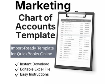 Marketing Chart of Accounts Template | QBO & Xero