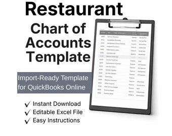 Restaurant Chart of Accounts Template | QBO & Xero