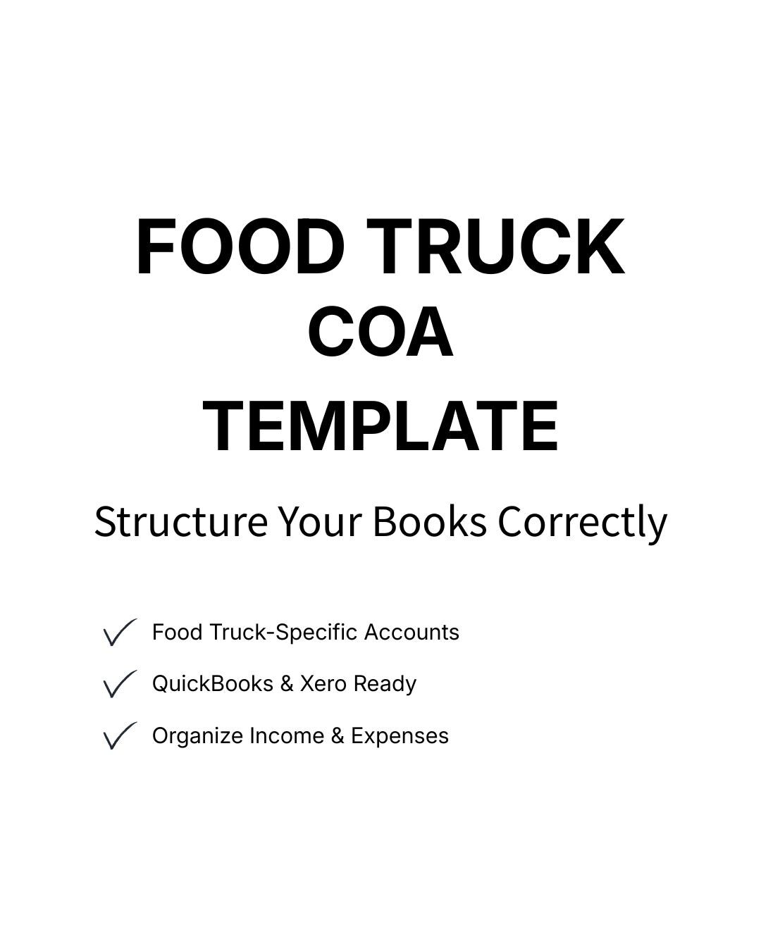 Food Truck Chart of Accounts Template | QBO & Xero - Etsy