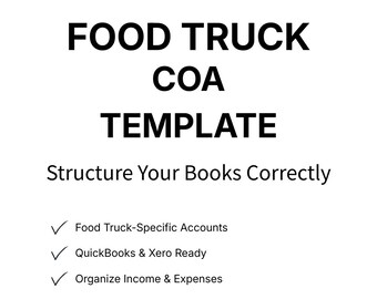 Food Truck Chart of Accounts Template | QBO & Xero