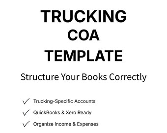 Trucking Chart of Accounts Template | QBO & Xero