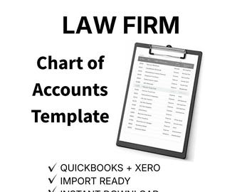 Law Firm Chart of Accounts Template | Attorney COA | QuickBooks & Xero Import | Legal Bookkeeping Setup