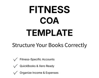 Fitness Chart of Accounts Template | QBO & Xero