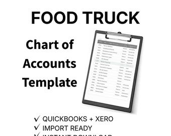 Food Truck Chart of Accounts Template | QuickBooks, Xero Import Ready