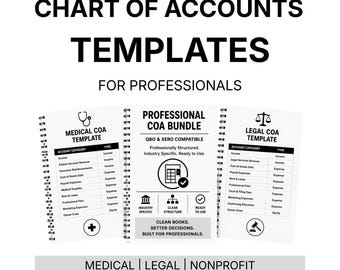 Chart of Accounts Templates for Professionals | Medical, Legal and Nonprofit | QBO & Xero