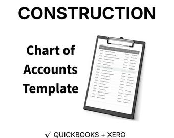 Construction Chart of Accounts Template | Contractor COA | QuickBooks & Xero Import | Job Costing Setup