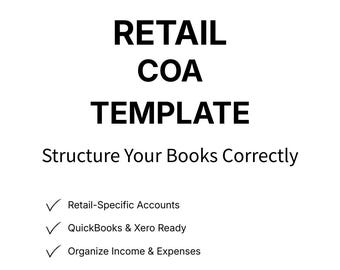 Retail Chart of Accounts Template | QBO & Xero