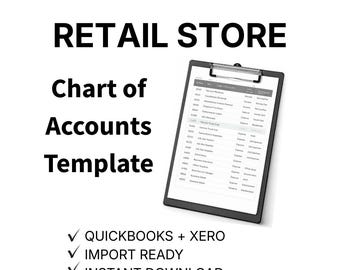 Retail Store Chart of Accounts Template | QuickBooks, Xero Import Ready