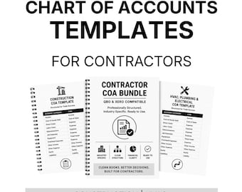 Onboard Trades Clients With Job-Costing-Ready Books | 4-Industry COA Bundle | Construction, HVAC, Plumbing & Electrical