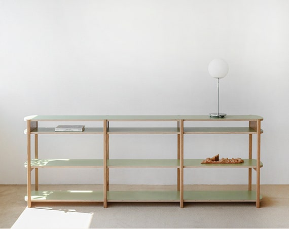 ANY SHELF 240/4 | Mid-Century Modern Shelving Unit | White Oak Bookcase, TV Stand