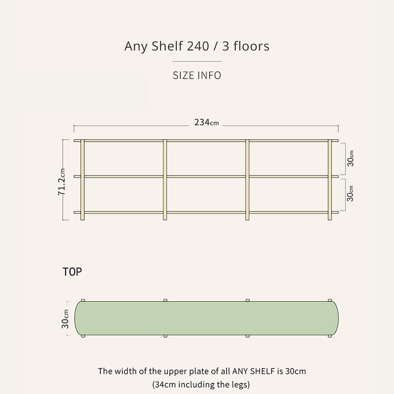 ANYSHELF 240/3 shelving unit Low Bookcase Bookshelves Modern Shelves TV Stand Scandinavian Mid-century Vinyl Record Storage image 9