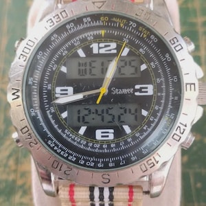 STAUER 20409 Centurion Hybrid Watch Analog and Digital. New Band & New Battery