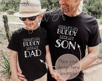 Father Son Mockup | Father's Day Mockup | Family T-Shirt Mockup | Father Son Black Tshirt Mockup | Bella Canvas 3001 & 3001t Black Mockup