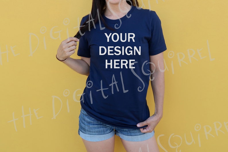 Download Bella Canvas 3001 Navy Mockup T-Shirt Mockup Model Mockup ...