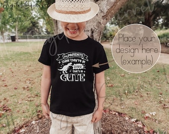 Kids Bella Canvas 3001T Black T-Shirt Mockup | Kids Tshirt Mockup | Boy Toddler T-Shirt Mockup | Kids Outdoor Mockup | JPEG File