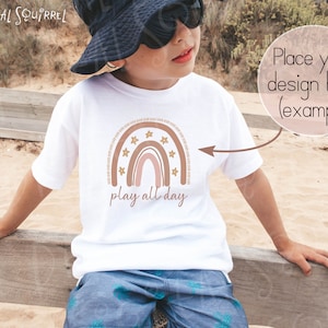 Kids Bella Canvas 3001T White T-Shirt Mockup | Kids Beach Mockup | Toddler Mockup | Child 3001T Model Mockup | JPEG File