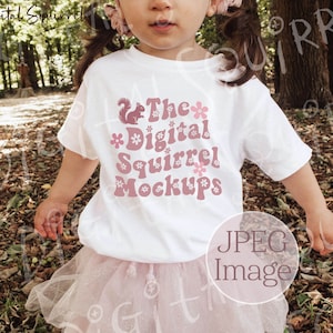 Kids Bella Canvas 3001T White T-Shirt Mockup | Toddler Mockup | Toddler Girl TShirt Mockup | Fall Autumn Outdoor Mockup | JPEG File