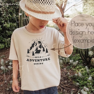 Kids Gildan 5000B Sand T-Shirt Mockup | Kids Shirt Mockup | Kids Boho Mockup | Child Outdoor Model Mockup | JPEG File