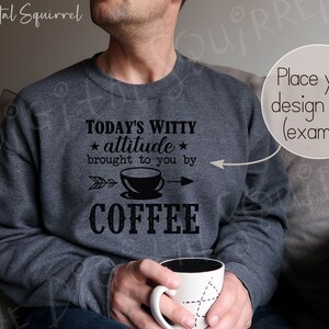 Gildan 18000 Dark Heather Mockup | Gildan G180 Sweatshirt Mockup | Men&#39;s Model Mockup