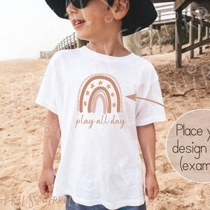 Kids Bella Canvas 3001T White T-Shirt Mockup | Kids Tshirt Mockup | Kids Beach Mockup | Child 3001T Model Mockup | JPEG File