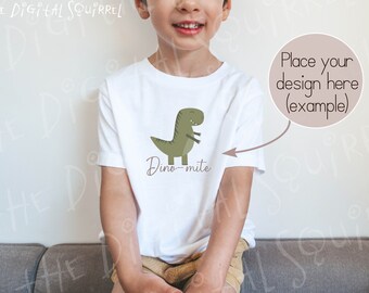 Kids Bella Canvas 3001T White T-Shirt Mockup | Toddler White TShirt Mockup | Child 3001T Model Mockup | JPEG File