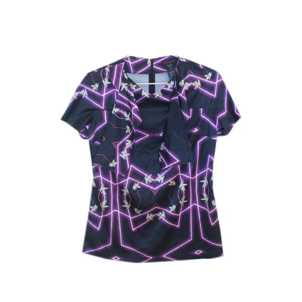 Robe Vintage Custo Barcelona Années 2000 - Imprimé Graphique Cyber Y2k, Soie Mixte, Taille L, Occasion Très Bon état