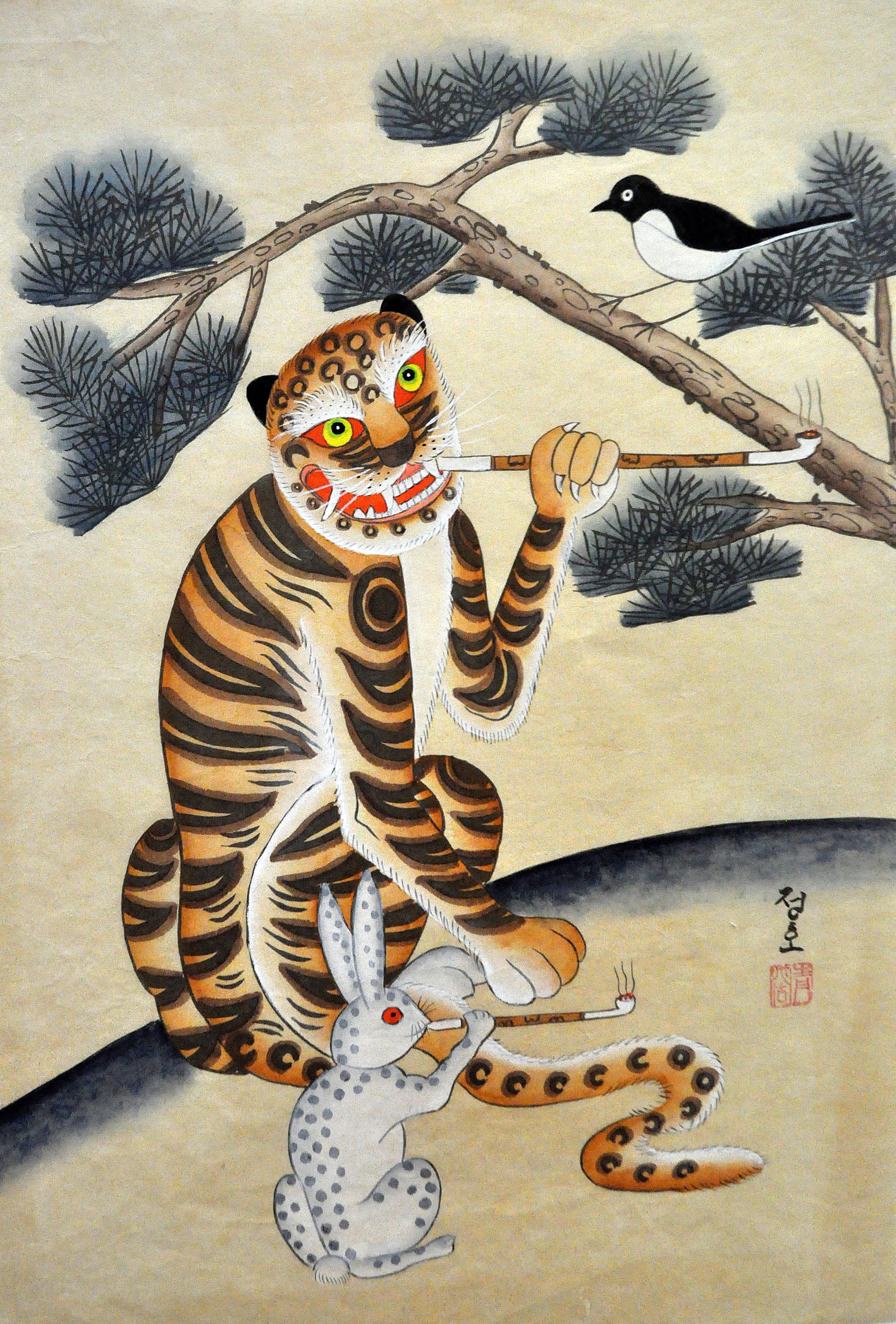 Traditional Korean Painting Tiger traditional-korean-painting-tiger