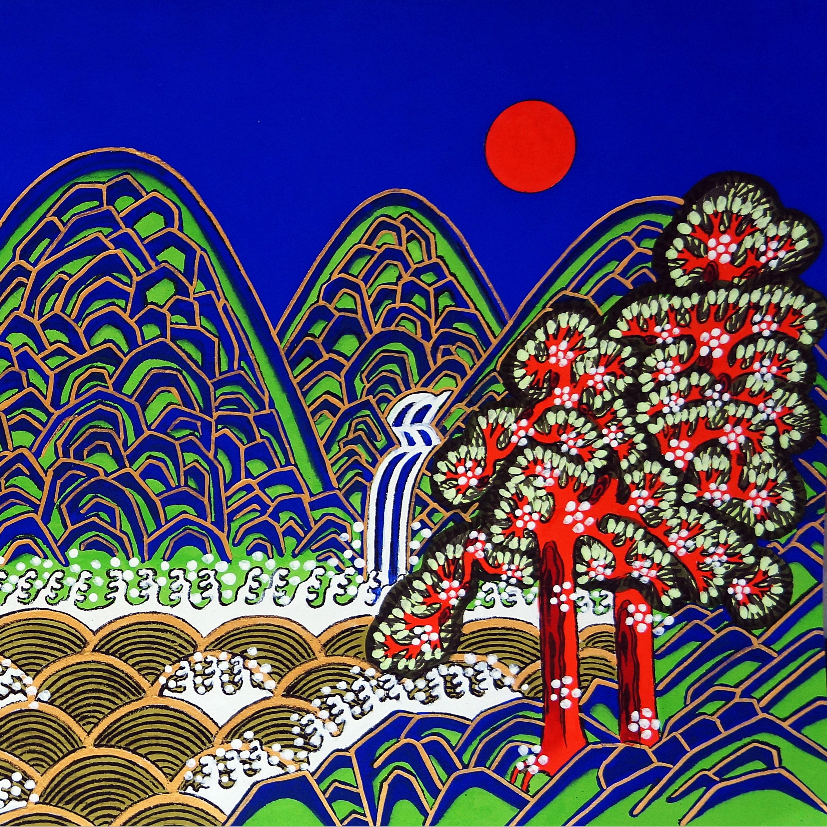 Korea Art Wall Paintings Landscape Folk Style Water Paintings