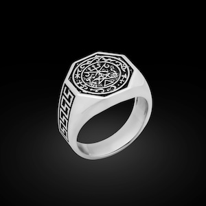 Sterling Silver Lilith Sigil Ring: Goetia Witchcraft Solomon Ring