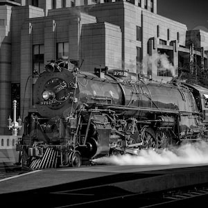 AT&SF 3751, 4-8-4 Steam Engine, Iconic Santa Fe, Black and White, Fine Art Print, Vintage Wall Art, Immersive Detail, Incredible Tonal Range