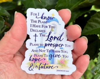 For I Know The Plans I Have for You Sticker, Jeremiah 29:11 Christian Decal, Greek Orthodox