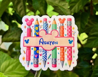 Personalized Mickey Inspired Back To School Stickers, Disney Kids, Kids School Labels