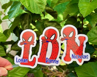 Super-Hero Inspired Personalized Name Sticker, Comic Character